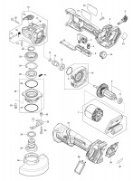 Makita Ga043G 115Mm Cordless Angle Grinder Spare Parts