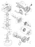 Makita Ga044G 125Mm Cordless Angle Grinder Spare Parts