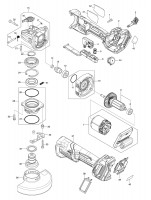 Makita Ga044G 125Mm Cordless Angle Grinder Spare Parts