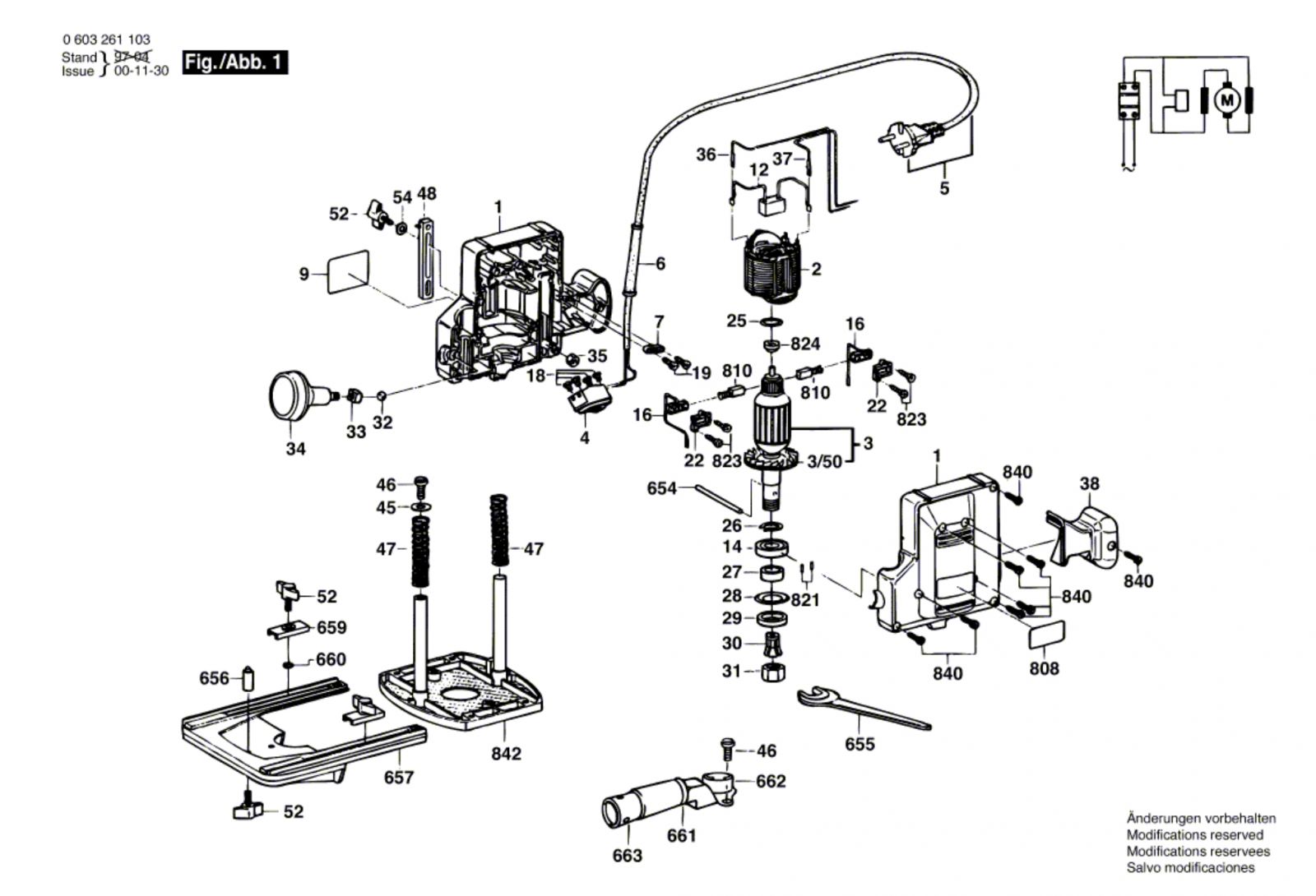 Bosch 0 603 261 169 Pof 400 A Router 220 V / Eu Spare Parts SPARE ...