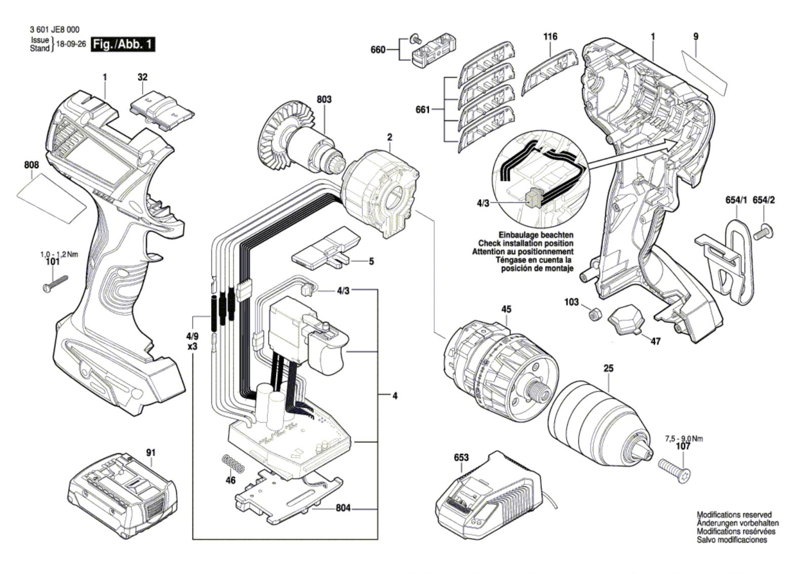 BOSCH 2609199253 Motor 14,4V Zu GSR 14,4-2-LI -1607000537