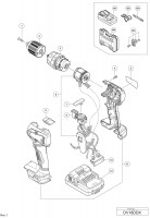 Hikoki Dv18Ddx Cordless Impact Drill/Combi Drill Dv18Ddx Spare Parts