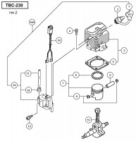 HITACHI ENGINE BRUSH CUTTER TBC-230 SPARE PARTS