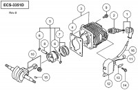HITACHI ENGINE CHAIN SAW ECS-3351D SPARE PARTS