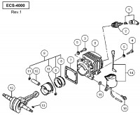 HITACHI ENGINE CHAIN SAW ECS-4000 SPARE PARTS