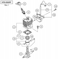 HITACHI ENGINE HEDGE TRIMMER HTD-2522PF SPARE PARTS
