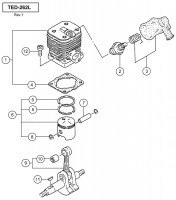 HITACHI ENGINE DRILL TED-262L SPARE PARTS