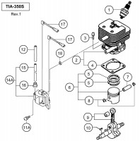 HITACHI ENGINE AUGER TIA-350S SPARE PARTS