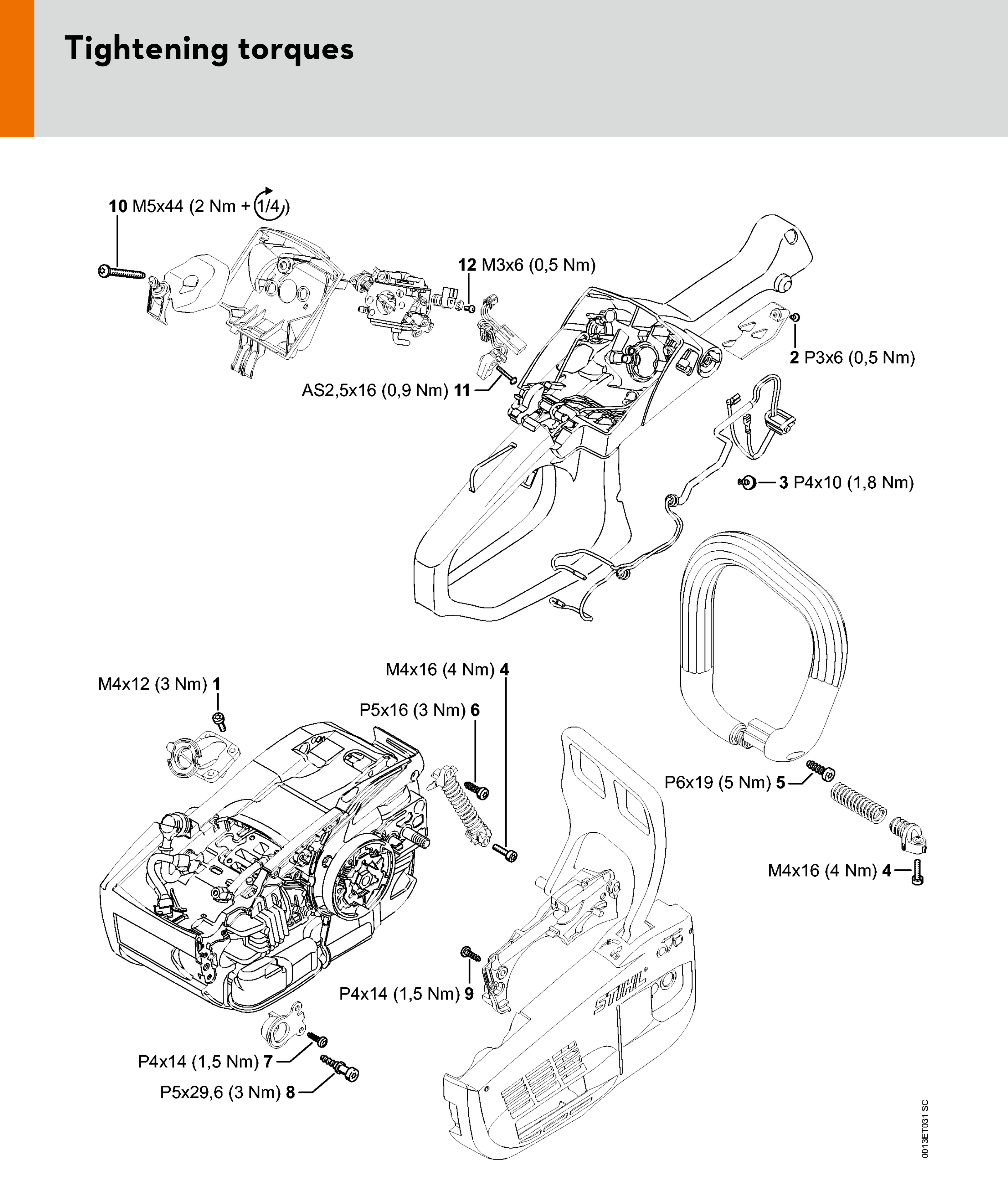 Stihl Ms 201 C-m M-tronic Gasoline Chainsaw Spare Parts 