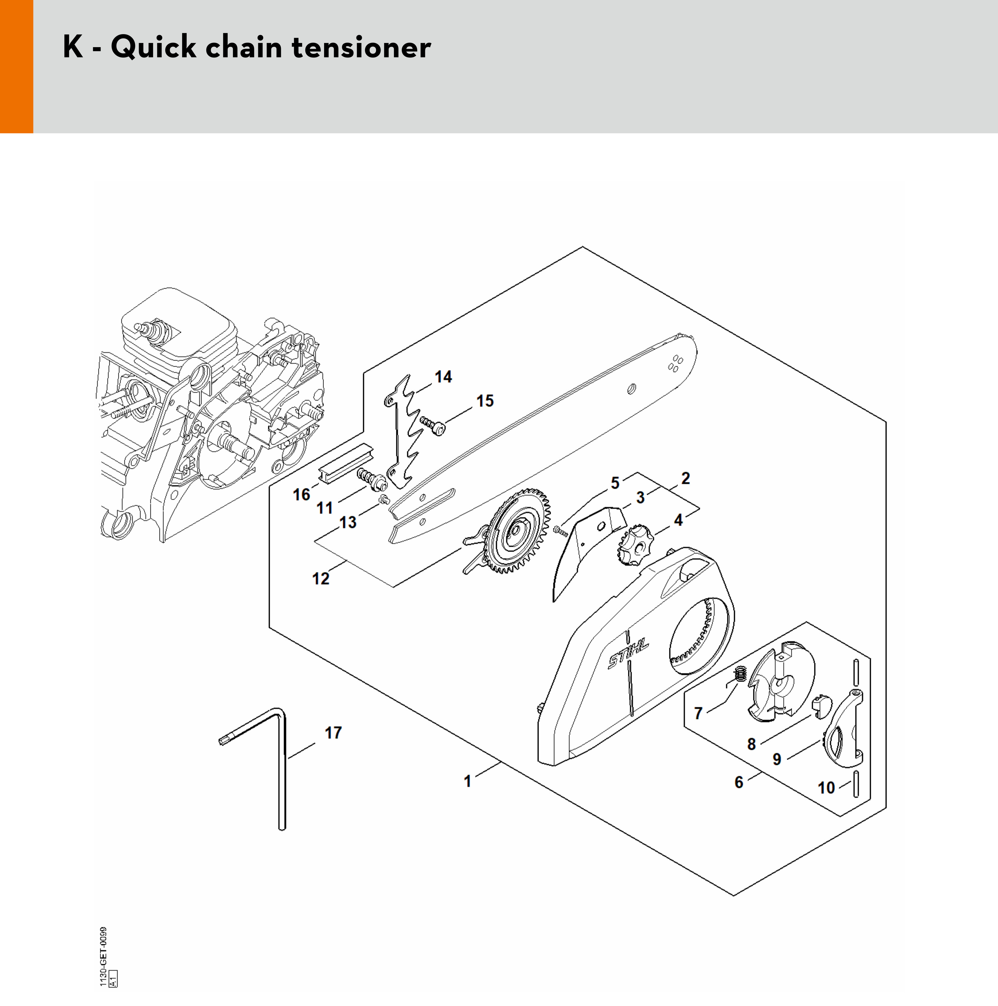 Stihl Ms 180 C-b D Quick Chain Tensioner Catalytic Conerter Gasoline ...