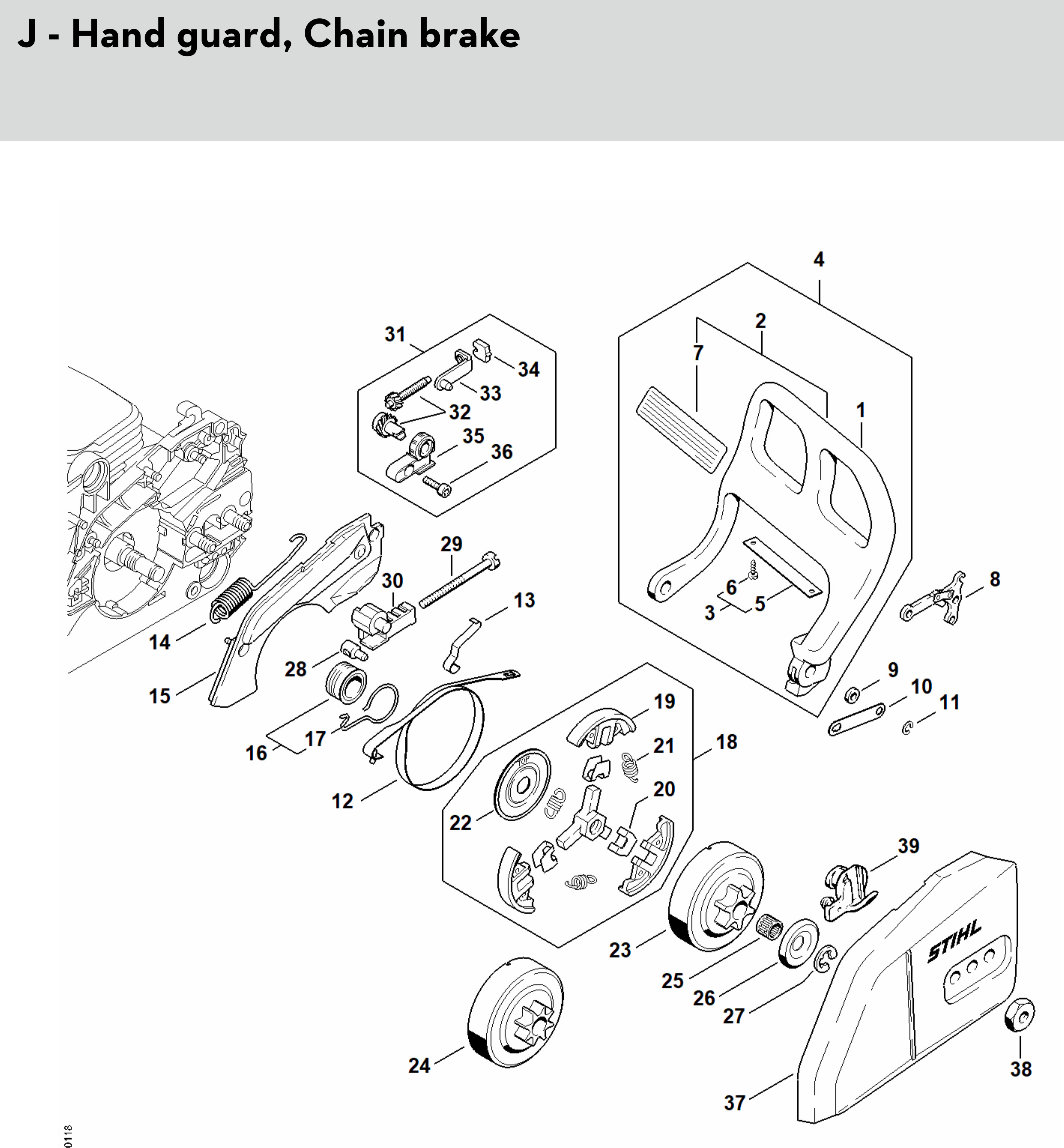 Stihl Ms 180 C-b Quick Chain Tensioner Gasoline Chainsaw Spare Parts ...
