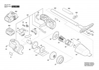 Bosch 3 601 JD5 1D0 GAS 14,4 V-LI Battery Vacuum Cleaner 14.4 V / 044 - LAM Spare Parts