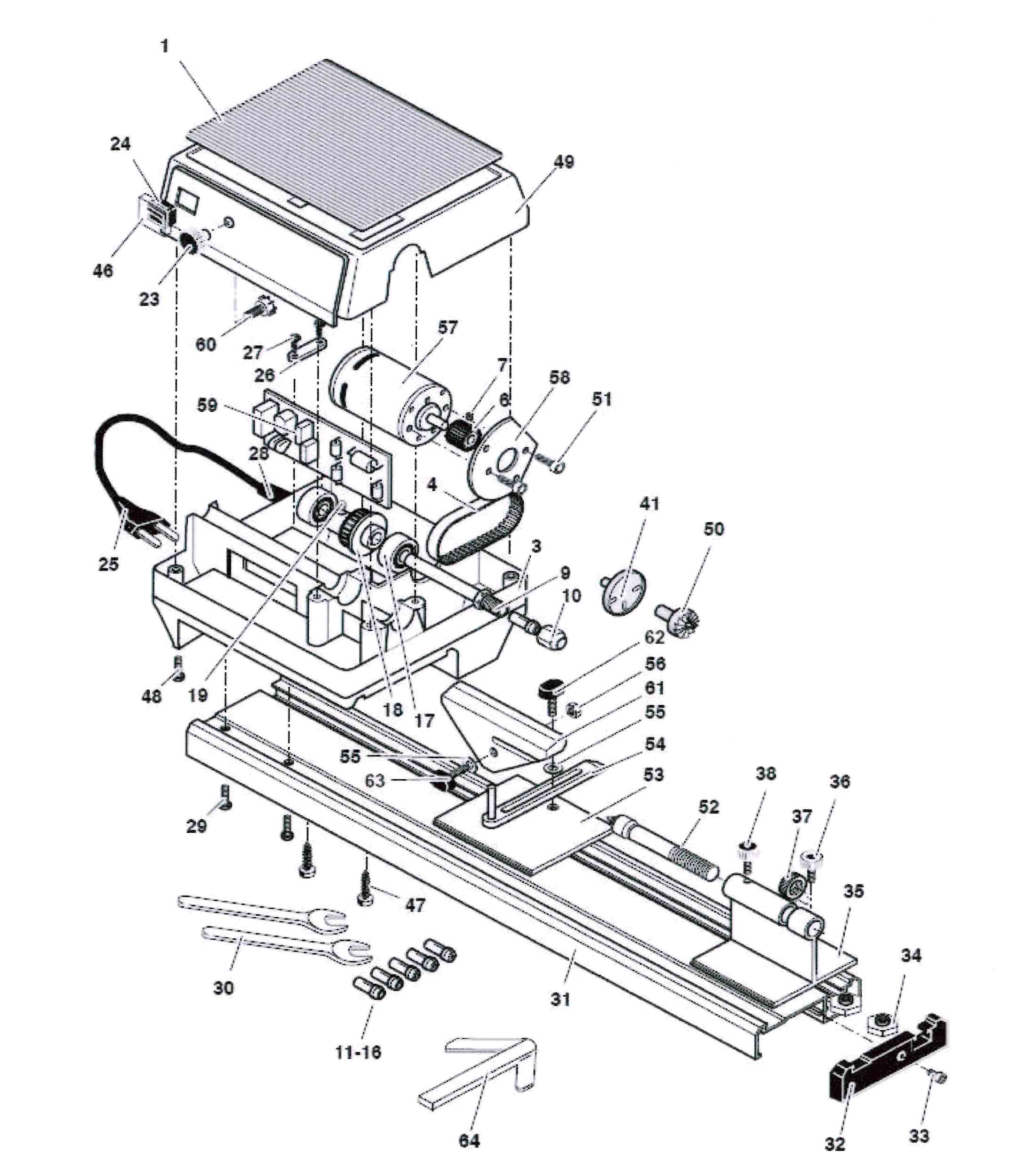 Proxxon 27020 Micro Woodturning Lathe Db 250 Spare Parts SPARE_P-27020 ...