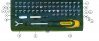 Proxxon 23106 Set of 60 pieces inserts with Magnetic Screwdriver Bit Holder Spare Parts
