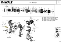DeWalt DCD799M1T Combi Hammer Drill Driver Type 10 Spare Parts