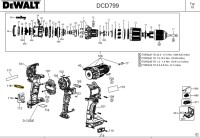 DeWalt DCD799P1T Combi Hammer Drill Driver Type 10 Spare Parts