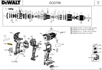 DeWalt DCD799P2T Combi Hammer Drill Driver Type 10 Spare Parts