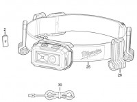 Milwaukee 4000481173 IRHL450 Usb Headlamp 450 Lm Emea Spare Parts