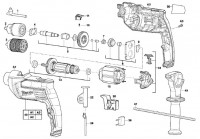 Milwaukee 4000431971 PD705 Pd-705 Percussion Drill (Keyed Chuck) Sa Spare Parts