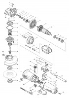 Makita 9561CVR 110 / 240 Volt Electric 115mm Angle Grinder Spare Parts