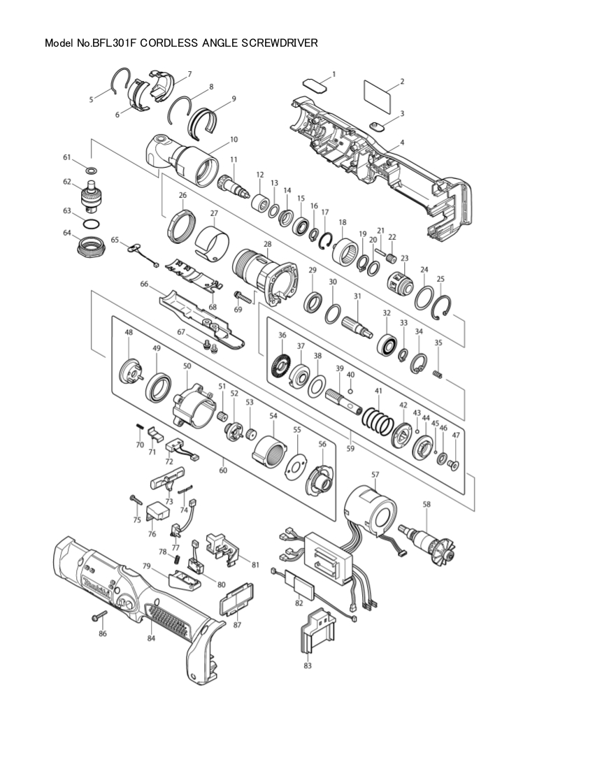 Image of Makita BFL301F cordless angle screwdriver