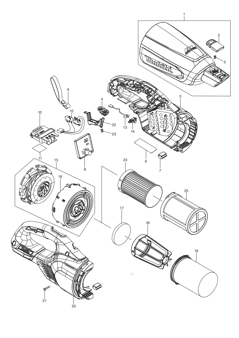 Makita 18v vacuum 2025 accessories