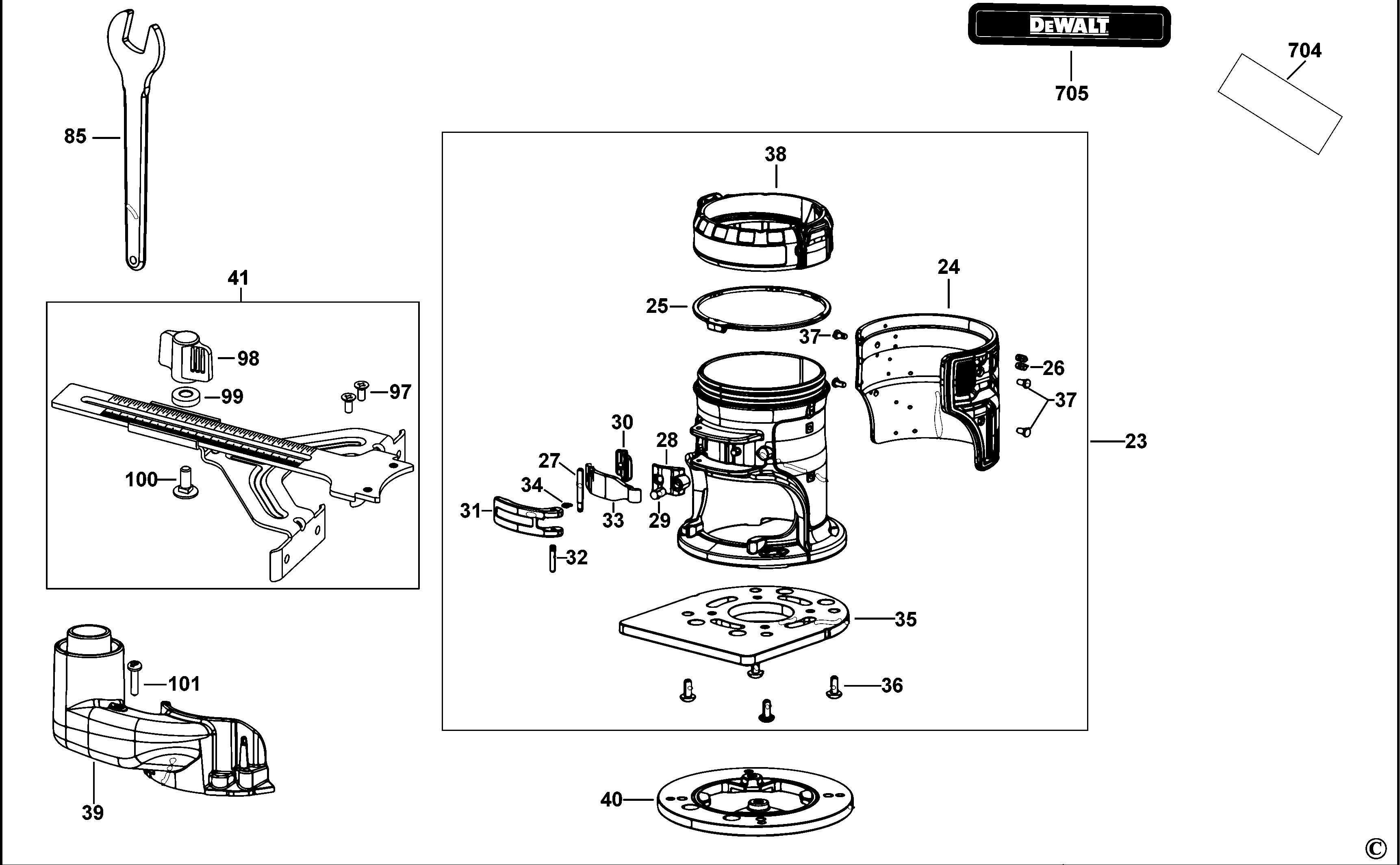 Dewalt  18v Brushless Cordless Router Type 1 Spare Parts SPARE .