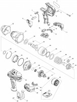 Makita DTW1001 Cordless Impact Wrench Spare Parts