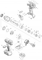 Makita DTW180 Cordless Impact Wrench Spare Parts