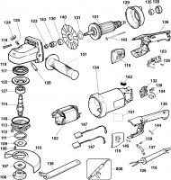 Dewalt DW831-GB Type A1 Angle Grinder Spare Parts