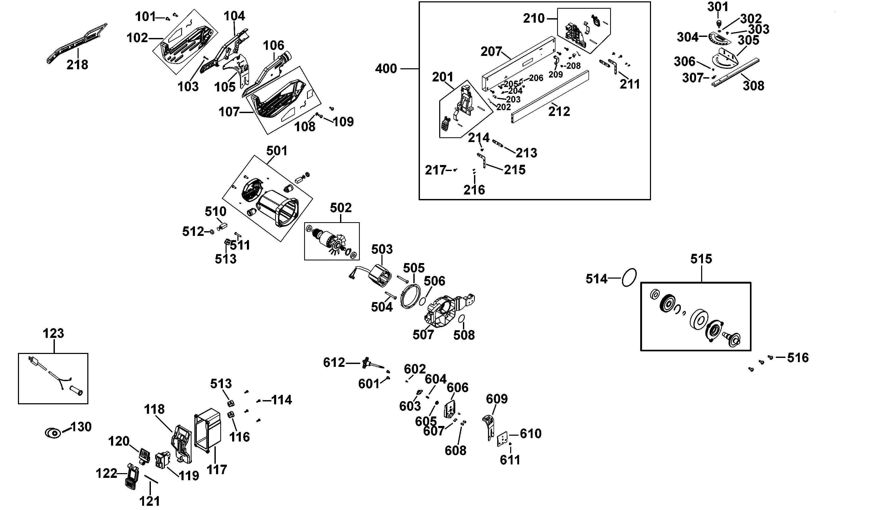 Compact Table Saw Spare Parts 