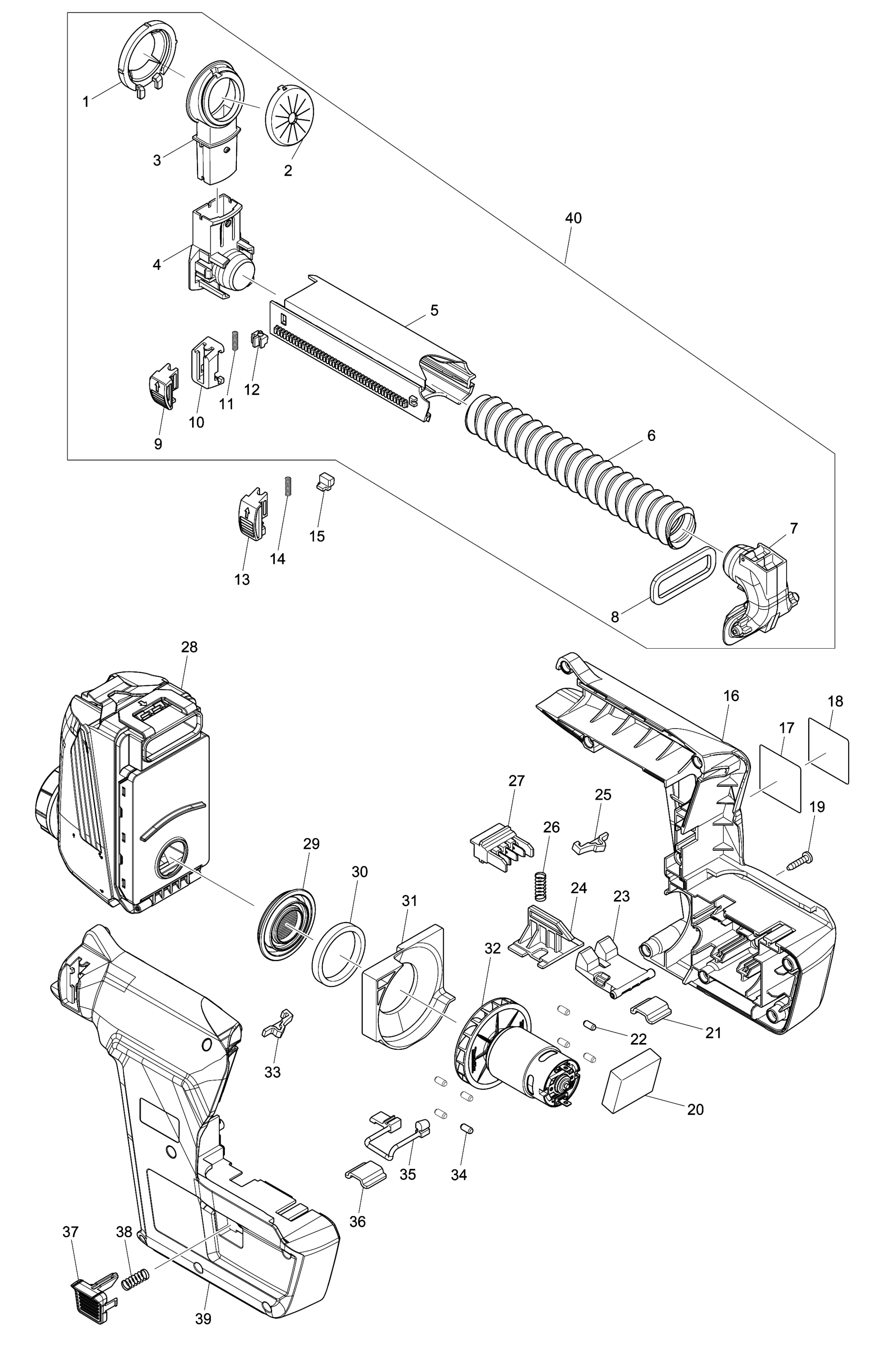 Makita Dx06 Dust Collection System Spare Parts SPARE_DX06 from Spare .