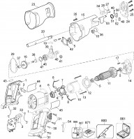 DeWalt DC380K / DC380K-GB Reciprocating Saw 18V Type 1 Spare Parts