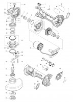 Makita GA005GD101 40 Volt XGT Cordless Brushless 125mm Angle Grinder Spare Parts