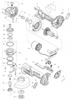 Makita GA012GD101 40 Volt XGT Cordless Brushless 115mm Angle Grinder Spare Parts