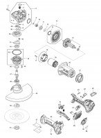 Makita GA038GZ07 40 Volt XGT Cordless Brushless 230mm Angle Grinder Spare Parts