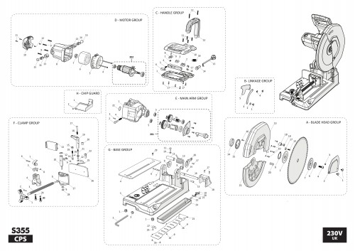 Metal Cutting Chop Saw Spare Parts 
