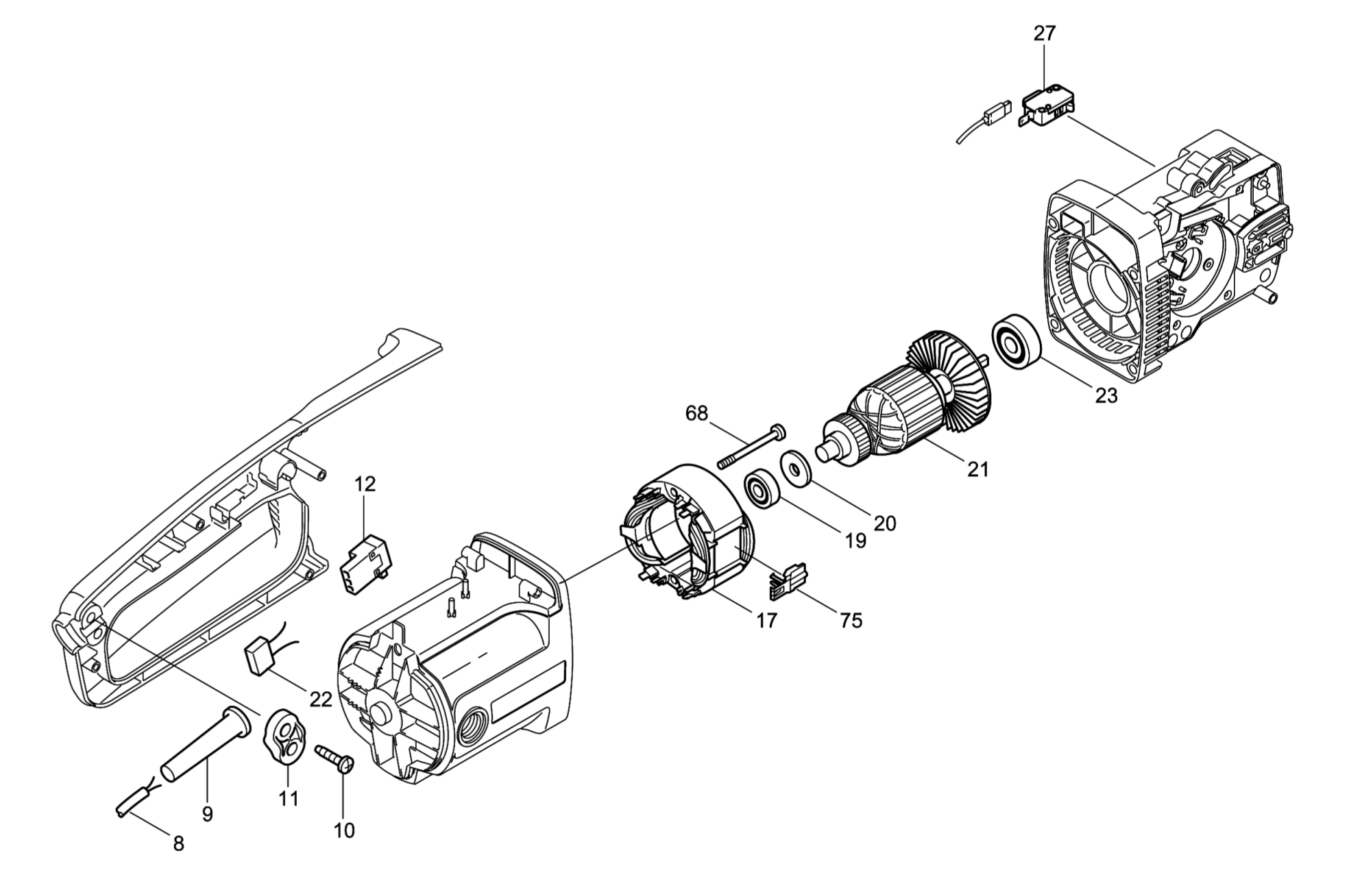 Makita Uc3501a 110 / 240 Volt Electric Chain Saw Spare Parts SPARE ...