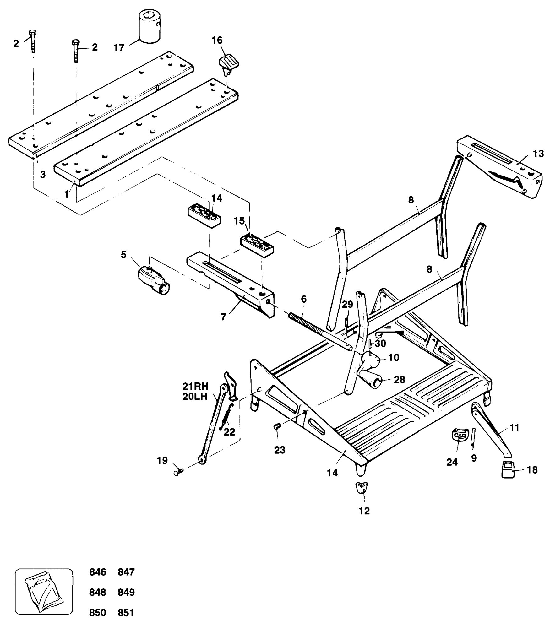 BLACK & DECKER WM529 WORKMATE (TYPE 9) Spare Parts