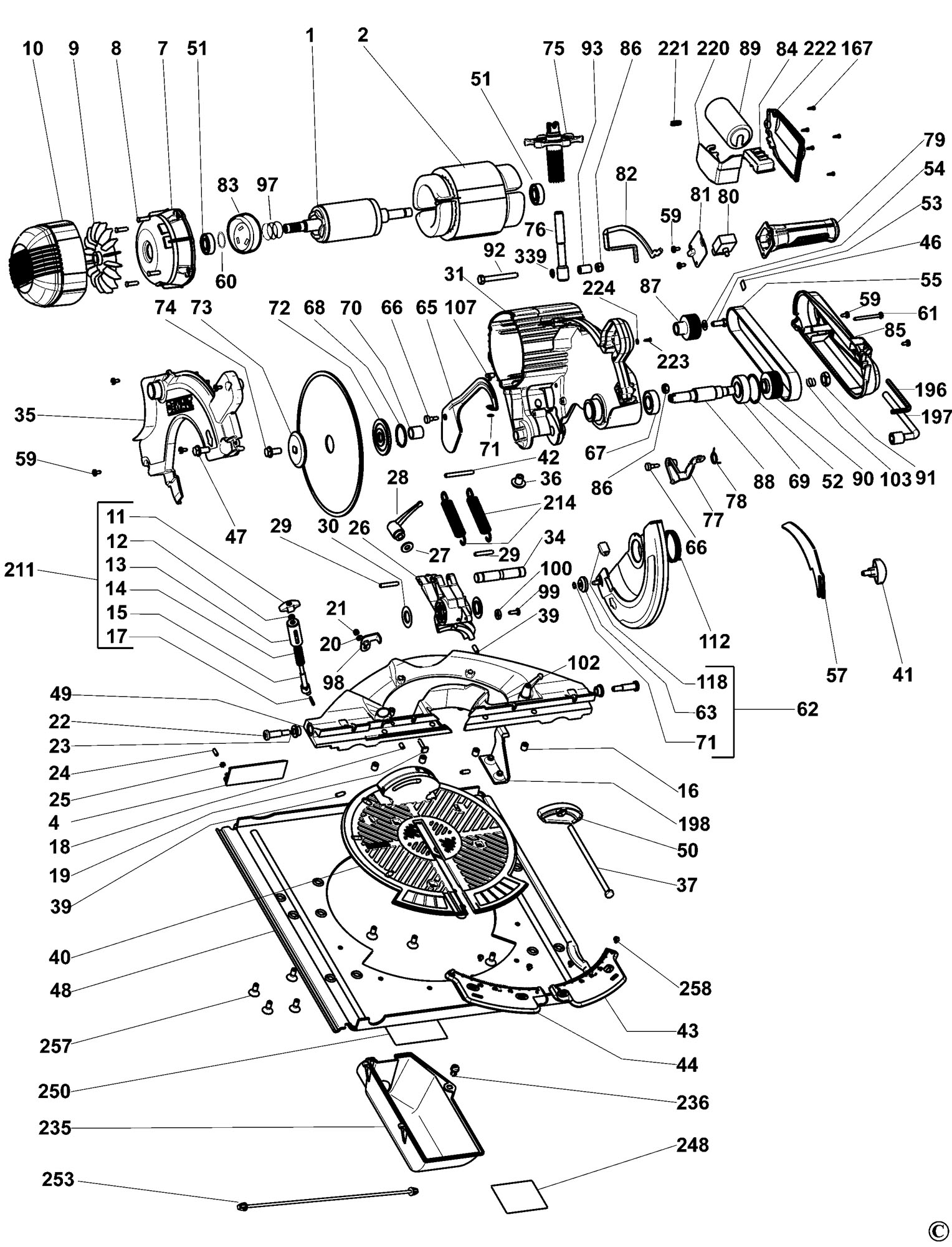 Dewalt Dw743 Combination Saw Spare from Spare Parts World