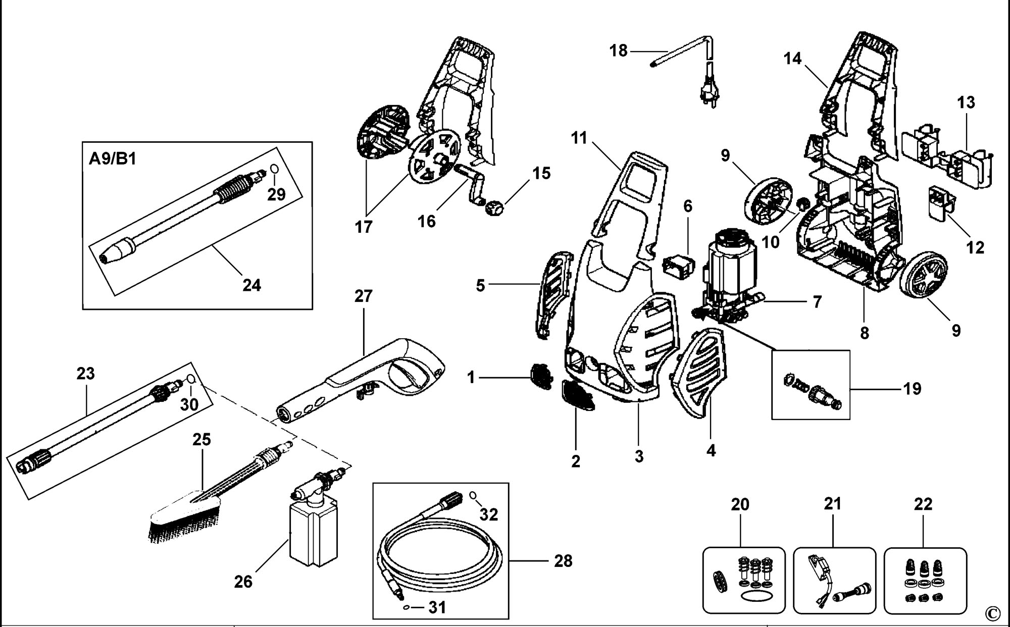 Black & Decker Pw1700spm Pressure Washer (type 1) Spare Parts  SPARE_PW1700SPM/TYPE_1 from Spare Parts World