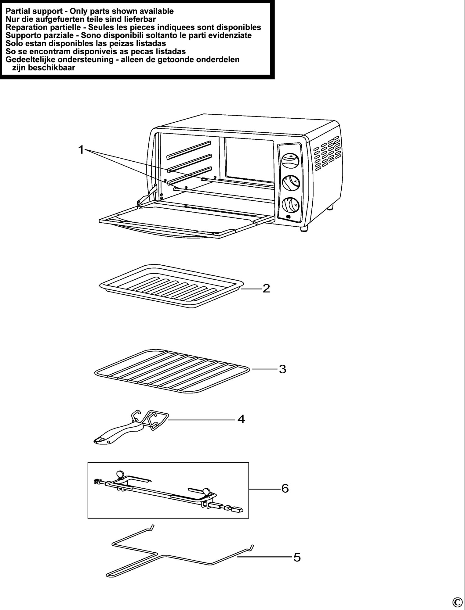 BLACK & DECKER TRO2000R TOASTER OVEN (TYPE 1 - 2) Spare Parts