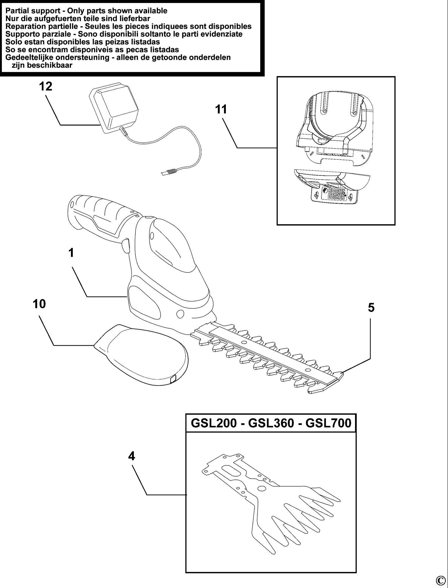 Black & Decker Shrub Trimmer & Screwdriver Charger 90545050 from Spare  Parts World