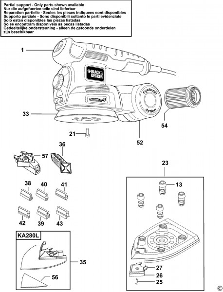 Black & Decker Ka161 Sander (type 1) Spare Parts SPARE_KA161/TYPE_1 from Spare  Parts World