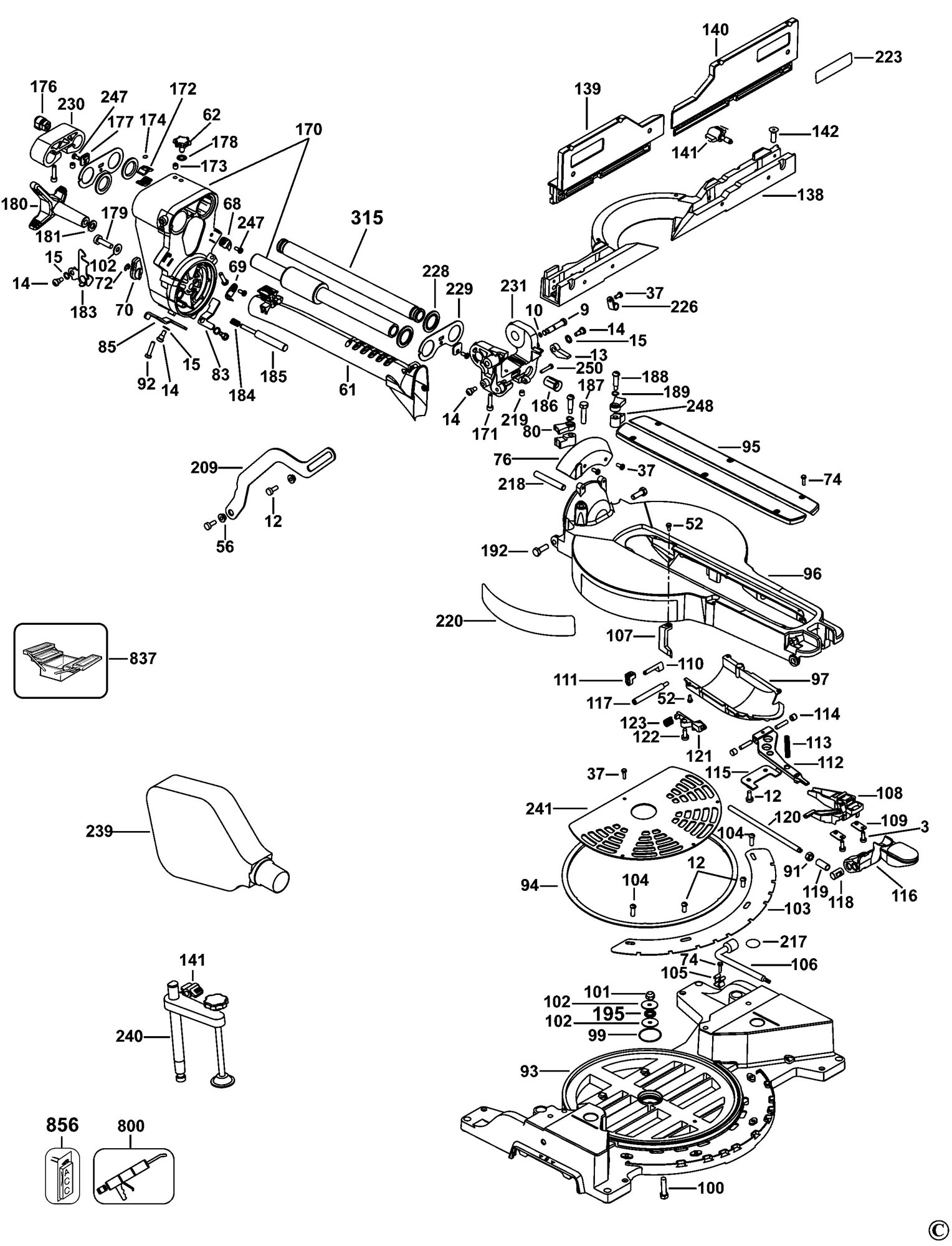 Dewalt Dws780 Mitre Saw (type 1) Spare Parts SPARE_DWS780/TYPE_1 from Spare  Parts World