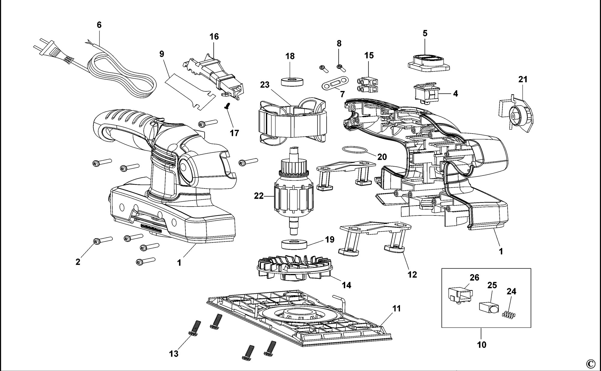 Black & Decker Ka320e Sander (type 1-as) Spare Parts SPARE_KA320E