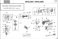 BLACK & DECKER BPGL2007 ANGLE GRINDER (TYPE 1) Spare Parts