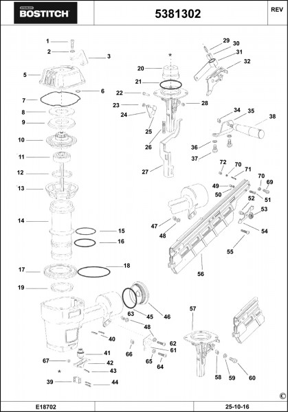 Bostitch RN46-1 Coil Roofing Nailer (Type 0) Parts and Accessories at  PartsWarehouse