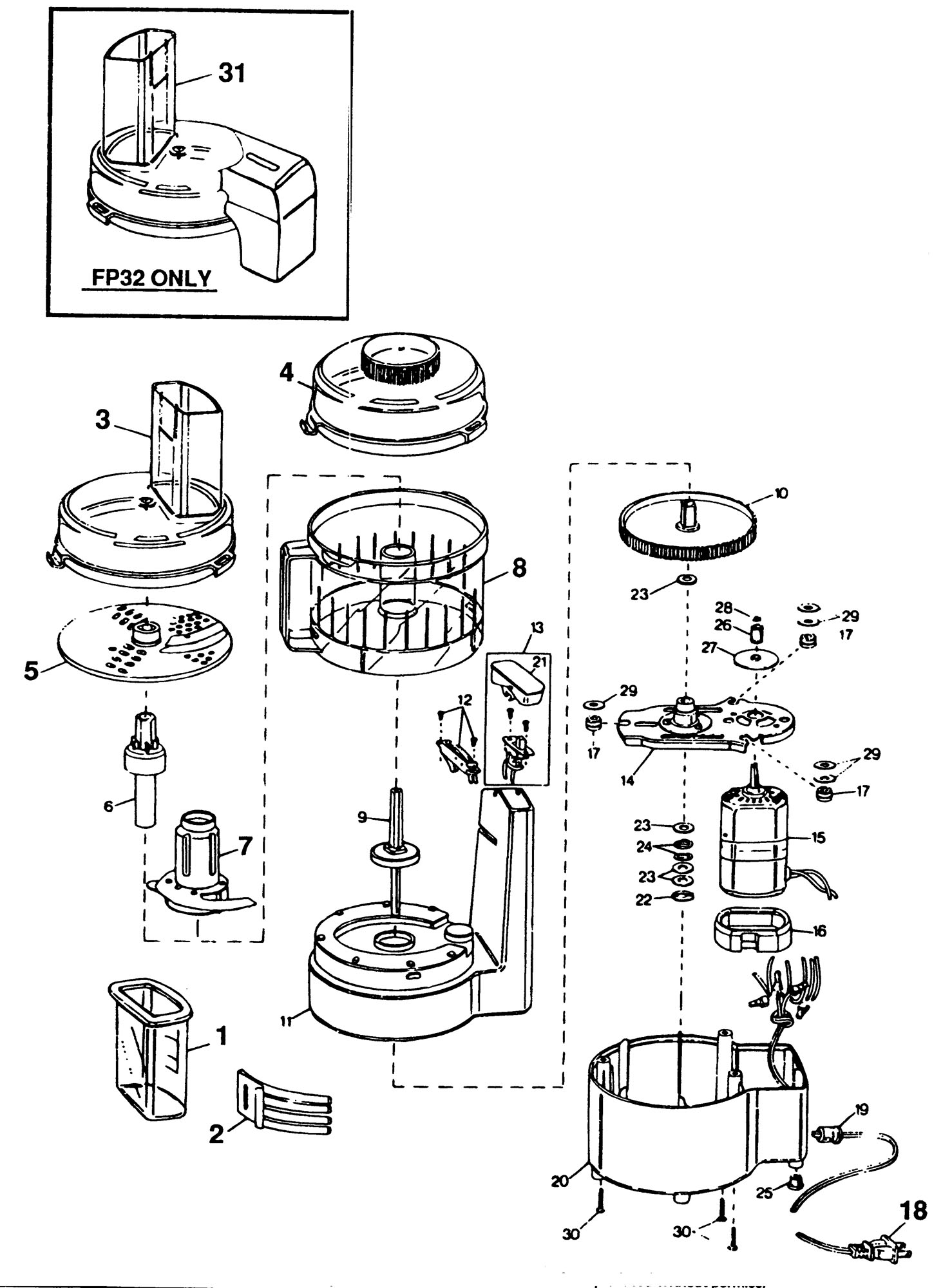 BLACK & DECKER FP32------A FOOD PROCESSOR (TYPE 1) Spare Parts