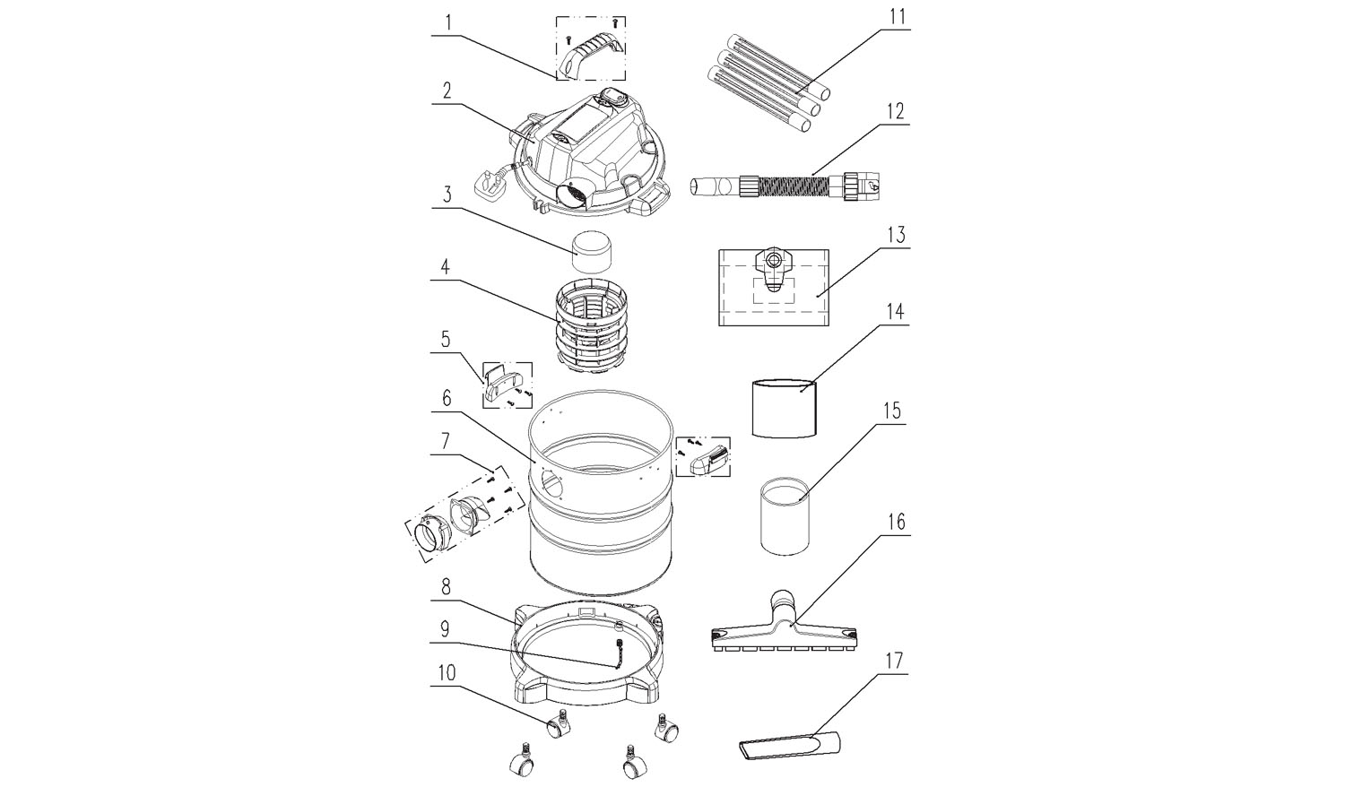 Draper Wdv20ass 13785 Wet & Dry Vacuum Cleaner Spare Parts SPARE_13785
